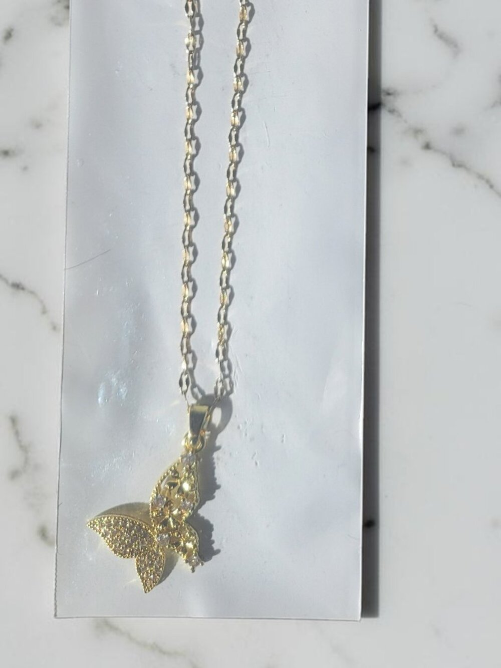 18K Gold Plated Zircon Glowing-Butterfly Necklace